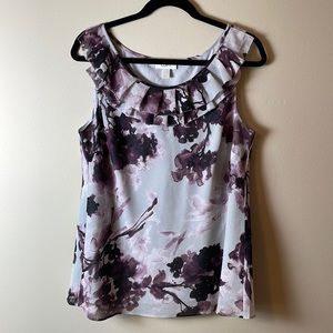 LOFT sleeveless blouse. Size Large